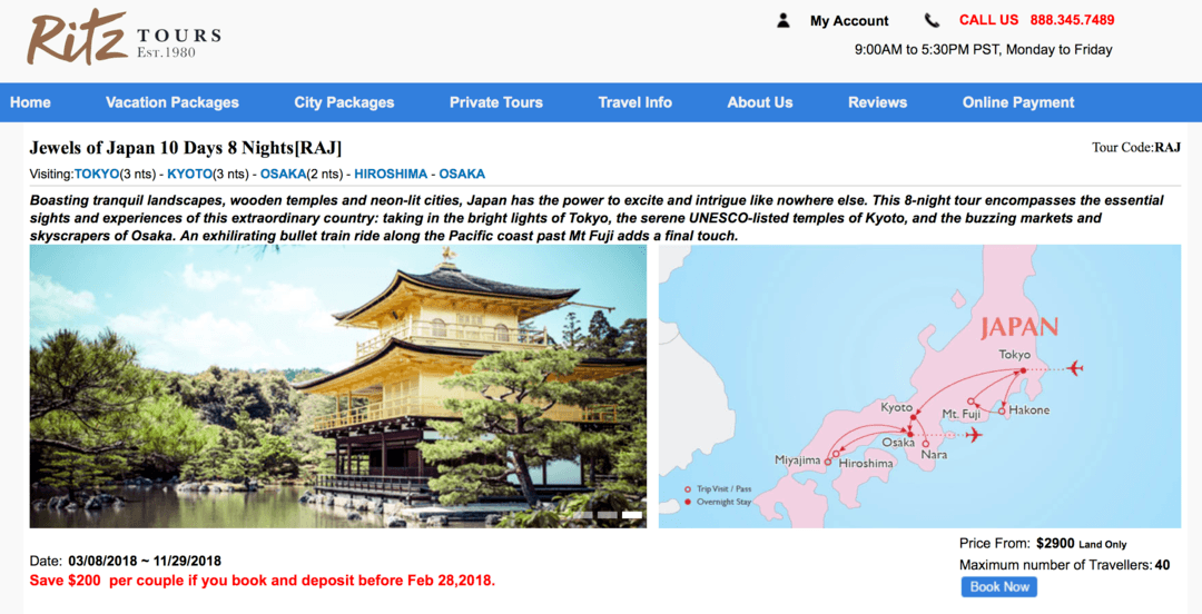 Experience Affordable Asia Ritz Tours Jewels of Japan 🛫 🌏 🇯🇵